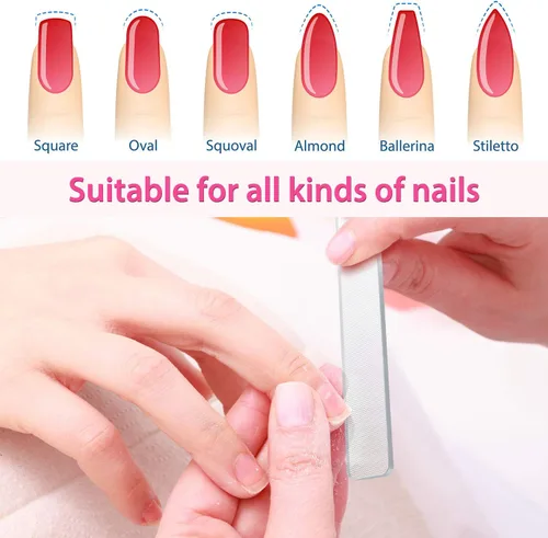 Miniatura 5 de 8 unidades de limas de cristal natural para uñas con estuche para uñas naturales
