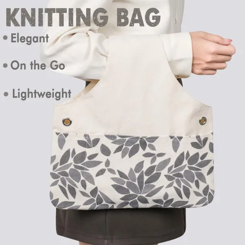 Miniatura 7 de TOGETRUE Bolsa de Hilo, Bolsa Tote de Ganchillo y Tejido, Organizador de Bolsa de Almacenamiento de Hilo Ligera, Bolsas Tote de Hilo para Ganchillo