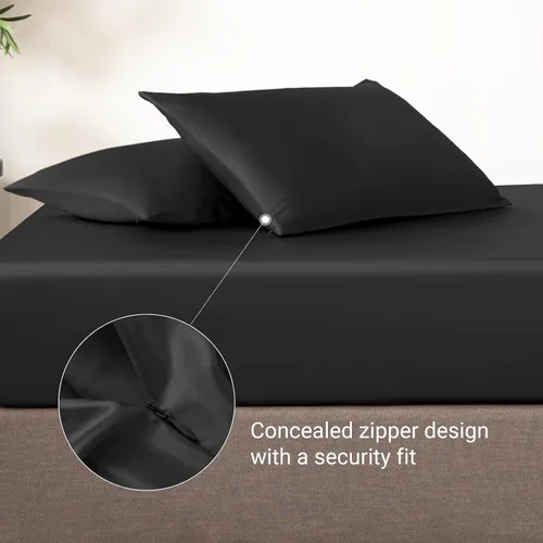 Miniatura 6 de TXHSILK - Sábanas 100% de seda, seda 7A+, 3 piezas, transpirables, suaves, 1 funda de edredón, 2 fundas de almohada con cremallera oculta