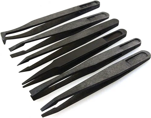 Miniatura 7 de FEITA Kit de pinzas de plástico de precisión, juego de pinzas antiestáticas de plástico, herramienta de reparación de bricolaje para manualidades