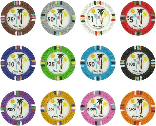 Miniatura 4 de Claysmith Gaming Desert Heat Poker Chip - Compuesto de arcilla pesada de 0.48 oz, paquete de 50