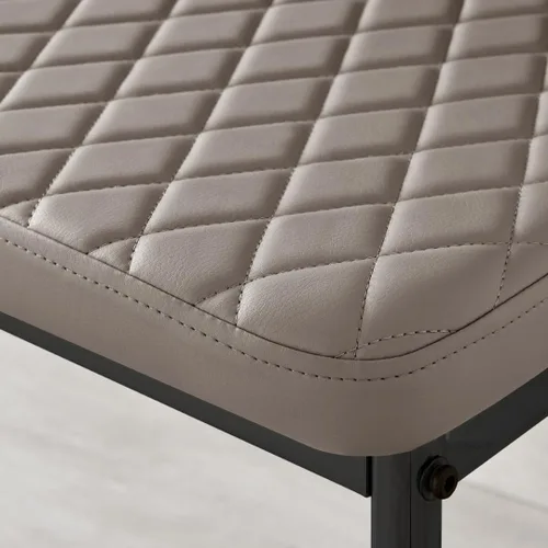 Miniatura 7 de Furniturebox UK Milan - Juego de 4 sillas de comedor de alta calidad, contemporáneas y lujosas, asientos de comedor de piel sintética de diamante