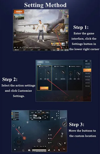 Miniatura 8 de PUBG - Controlador para tablet, Rakizbe 4 disparadores [operación de 6 dedos] Agarre sensible para disparar gamepad, compatible con iPad y tableta