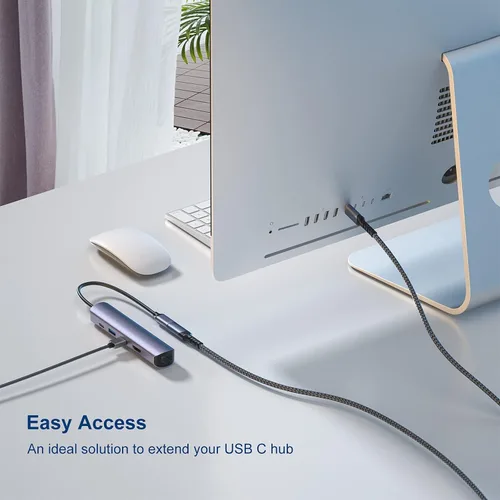 Miniatura 3 de Cable de extensión USB C de 3 pies, USB 3.2 USB-C macho a hembra, cable extensor de carga rápida 5A y sincronización de 10 Gbps para iPhone 16, rojo