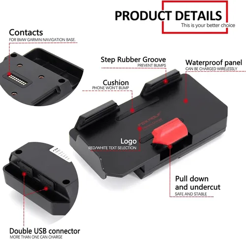 Miniatura 3 de El nuevo GPS teléfono móvil motocicleta navegación soporte soporte de carga inalámbrica con dos puertos USB para R1200GS/ADV F800GS ADV F700GS/ADV