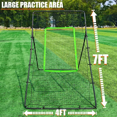 Miniatura 3 de 4x7ft Adjustable Volleyball Rebounder with Volleyball and Bag for Practice Complete Set 5 Adjustable Angles Large Practice Area Multi