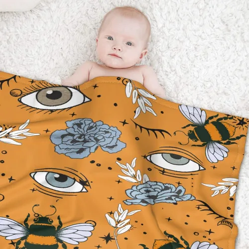 Miniatura 6 de Manta de otoño de flores y ojos de abeja, regalo para sábana ligera y cómoda, manta de franela súper suave, decoración perfecta para el hogar