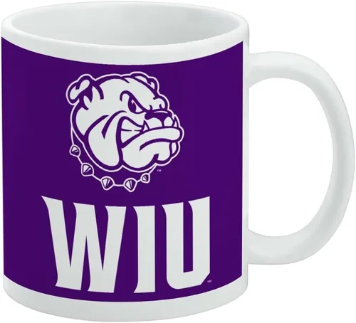 Taza de cerámica con el logo de Western Illinois University Leathernecks, tazas de regalo novedosas para café, té y bebidas calientes, 11 oz, blanca