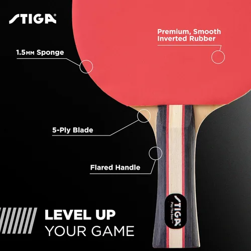 Miniatura 4 de STIGA Performance 2 or 4 Player Table Tennis Set – USATT Approved Rackets and 3-Star Balls – 5-Ply Blade & Flared Handle – Perfect for Skill