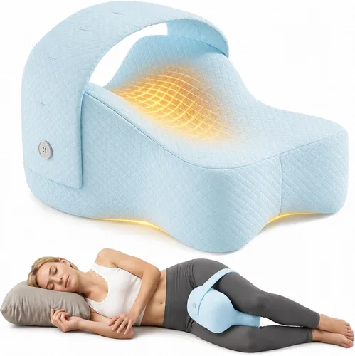 Almohada de rodilla para dormir de lado, soporte equilibrado de espuma viscoelástica para aliviar el dolor de cadera y ciática, almohada de piernas