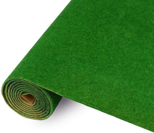 CP137 Alfombra de Hierba Artificial para Modelos de Trenes Verde 40x100cm o 15.7' x 39' para Decoración, Paisaje Escénico de Manualidades, DIY