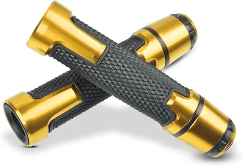 Miniatura 8 de 7/8 '' 0.866 in motocicleta CNC aluminio Powersports manillar Grips con extremos de agarre para YZF R1 R3 R6 R25 R15 R125 600R negro