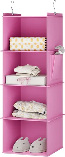 Miniatura 15 de YOUDENOVA Organizador colgante de armario, estantes de almacenamiento colgantes de 3 repisas, beige