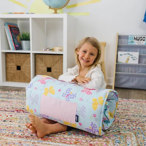 Miniatura 6 de Wildkin Alfombrilla para Siesta Infantil Original – Cómoda Alfombrilla para Dormir con Almohada, Ideal para Escuela y Viajes Jardín de mariposas