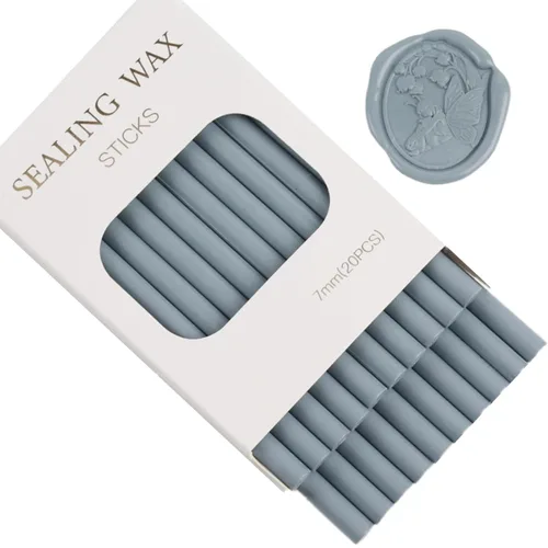 Miniatura 16 de 20 barras de sellado de cera para pistola de pegamento para invitaciones de boda, sellado de letras de sobre (20, azul bebé)