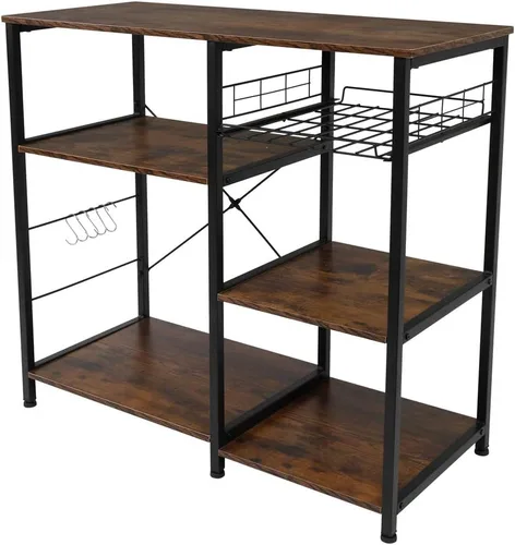 Miniatura 9 de Estante de cocina para hornear y microondas con estantes ajustables para electrodomésticos, estante de almacenamiento de electrodomésticos