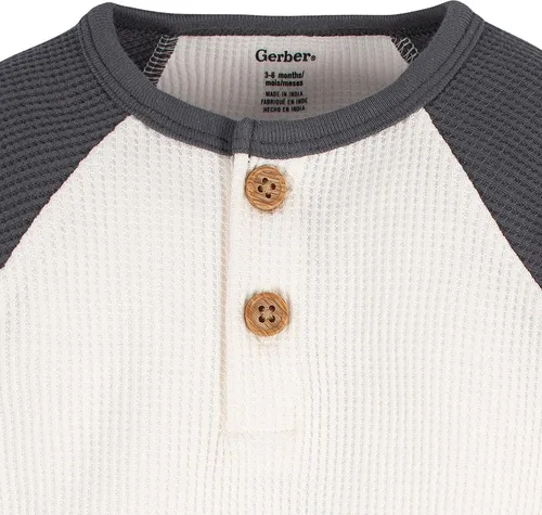 Miniatura 4 de Gerber Mamelucos Henley de manga larga para bebé (2 unidades)