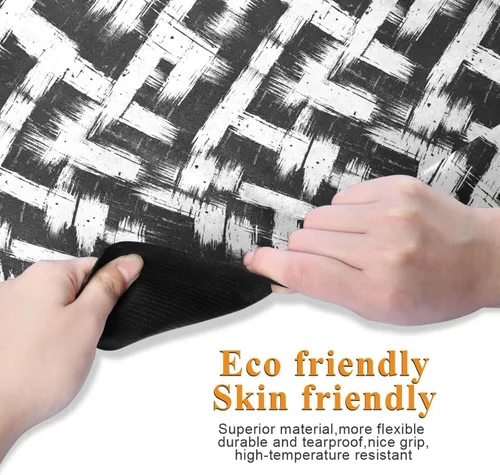 Miniatura 3 de Black White Blocks Yoga Mat Non Slip Thick Kids Eco Friendly Rubber Workout Foldable Yoga Mat Women Exercise