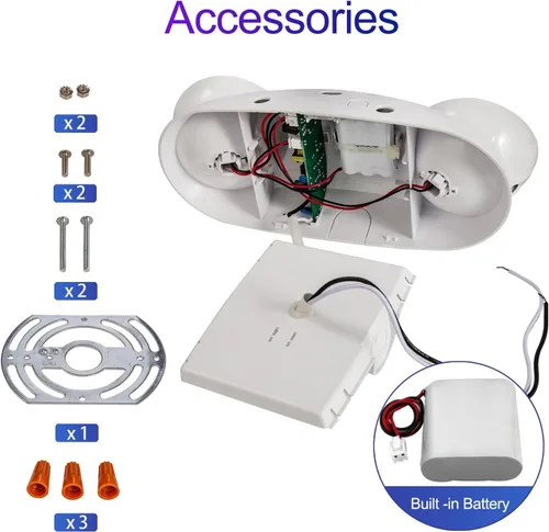 Miniatura 6 de GZRUIYANG Luces de emergencia con batería de respaldo, paquete de 4 luces de emergencia, luces LED de emergencia comerciales, certificación UL, CA
