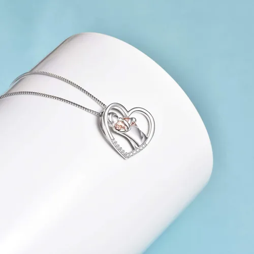 Miniatura 14 de YFN Collar con colgante de perro de recuerdo de plata de ley, regalo conmemorativo para amantes de los perros para mujeres