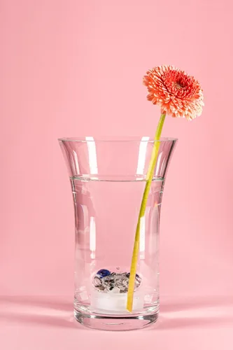 Miniatura 7 de VitaJuwel Flora - Florero (vidrio) con sodalita, ágata musgo cuarzo transparente añade vitalidad a las flores. Regalo único para el día de San