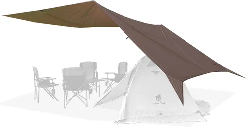 Miniatura 8 de GEERTOP Lona Grande de 17 x 10 pies Impermeable Portátil Mosca de Lluvia para Hamaca Toldo Exterior Lona de Refugio para Mochileros para Acampar