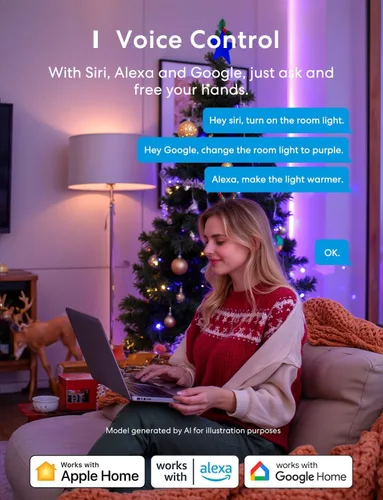 Miniatura 2 de meross Bombilla LED inteligente, bombillas LED WiFi inteligentes compatibles con Apple HomeKit, Siri, Alexa, Google Home y SmartThings, regulable