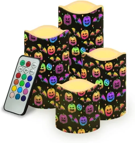 Miniatura 30 de Jeiento American Flag Flameless Candles 4 Pack 4th of July Home Decoration Flower American Flag LED Candles Battery Operated with Timer Remote