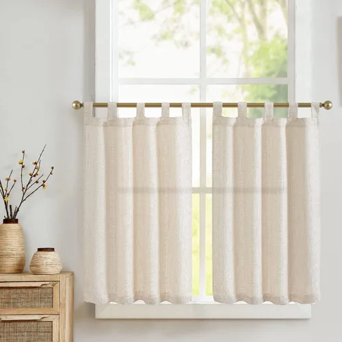 Miniatura 15 de Jinchan - Cortinas opacas del 95% para cocina estilo boho, cortinas de 24 pulgadas para cafetería, cortinas pequeñas estilo bohemio para dormitorio