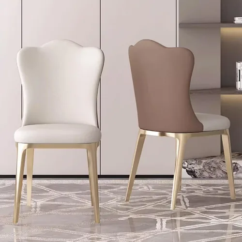 Miniatura 7 de Juego de 6 sillas de comedor, sillas de comedor tapizadas, sillas de cocina modernas con respaldo, silla de vestíbulo con patas de metal
