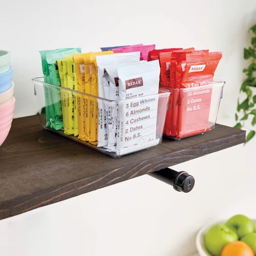 Miniatura 6 de iDesign - Organizador de cajones de plástico para cajones de cocina, baño y escritorio, juego de 2, transparente