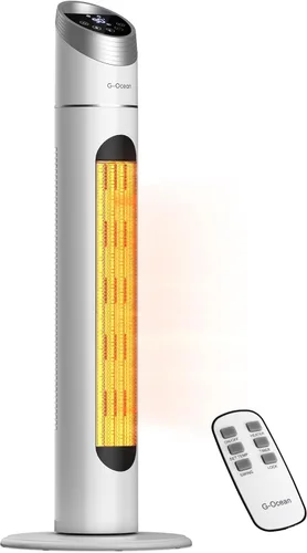 Calentador de espacio para uso en interiores, calentador de espacio de 34 pulgadas para habitaciones grandes, calentador de torre de 1500 W con