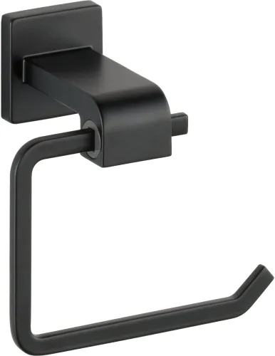 Delta Soporte de papel higiénico | Estilo europeo | Negro mate | Poste individual de montaje en pared | Accesorios de baño Ara