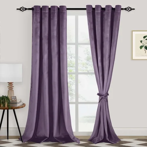Miniatura 68 de XWZO Cortinas de terciopelo azul de 63 pulgadas de largo, elegantes cortinas de lujo suaves para sala de estar, aislamiento térmico, oscurecimiento