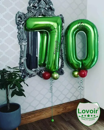 Miniatura 4 de Globo de 40 pulgadas color verde oscuro número 4 gigante, de papel de aluminio de Mylar gigante, globos de helio verde oscuro para fiestas