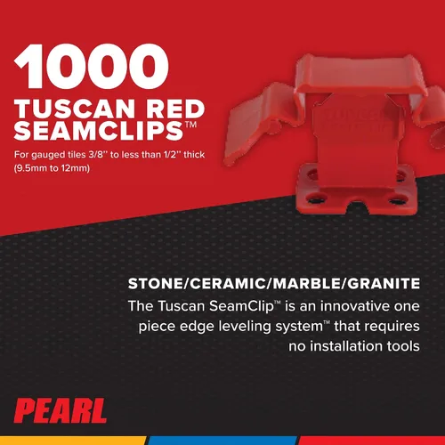 Miniatura 2 de Tuscan Pearl Seamclip Truspace Red Azulejos de 3/8" a 1/2" Caja de 1000