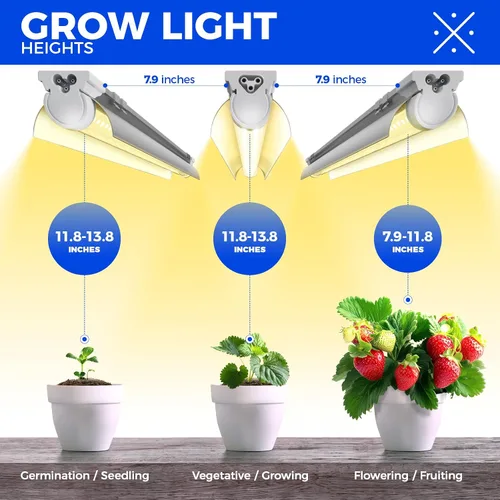 Miniatura 5 de Barrina Luz para plantas T8, 144 W (6 x 24 W), equivalente a 800 W, súper brillante de 2 pies, espectro completo, luz de cultivo LED, lámpara