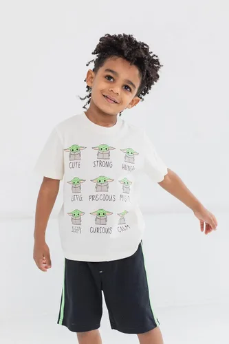 Miniatura 2 de STAR WARS The Mandalorian The Child - Conjunto de camiseta atlética y pantalones cortos de malla para bebés a niños grandes
