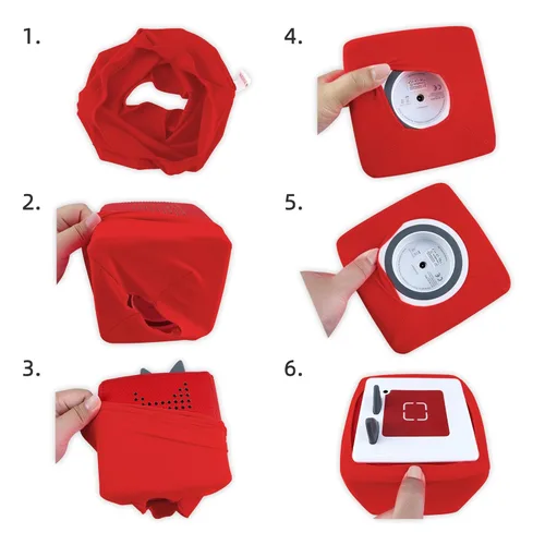 Miniatura 3 de Funda para Toniebox, con tapa para orejas Tonie, resistente a las manchas, color rojo