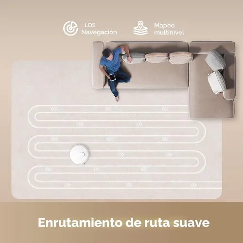 Miniatura 8 de DREAME Robot aspirador y trapeador D20 Plus, succión de 13,000 Pa, vaciado automático con bolsa de polvo de 5 L, DuoBrush para pelo de mascotas