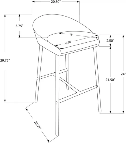 Miniatura 3 de Monarch Specialties I BARSTOOL, Blanco