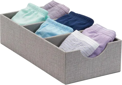 Miniatura 9 de Household Essentials Gris 727-1 Caja Organizadora de Cajón Profunda de 3 Secciones para Almacenamiento 12 pulgadas x 6.13 pulgadas x 3.13 pulgadas