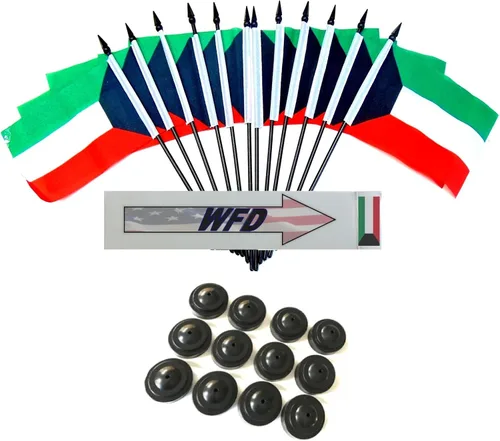 Miniatura 120 de Paquete de 12 banderas de escritorio de oficina en miniatura de poliéster Afganistán de 4 x 6 pulgadas y pequeñas banderas de mesa, 1 docena de mini