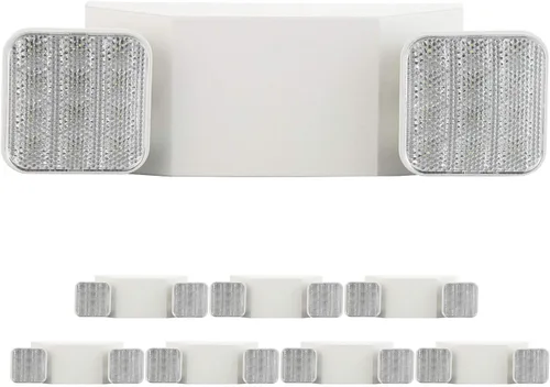 Miniatura 8 de Paquete de 6 luces LED de emergencia con batería de respaldo, iluminación de emergencia LED cuadrada ajustable de dos cabezales para el hogar