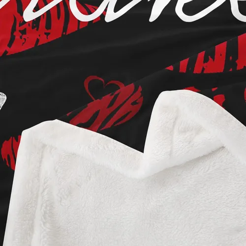 Miniatura 4 de Manta de sherpa sexy de labios rojos, manta de felpa para parejas, enamorados, hombres y mujeres, con citas divertidas, manta de forro polar