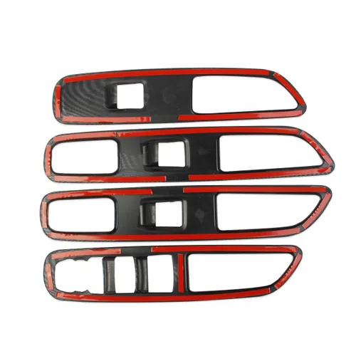 Miniatura 6 de Cubierta de fibra de carbono para panel de interruptor de elevación de ventana para GMC Terrain 2018-2024