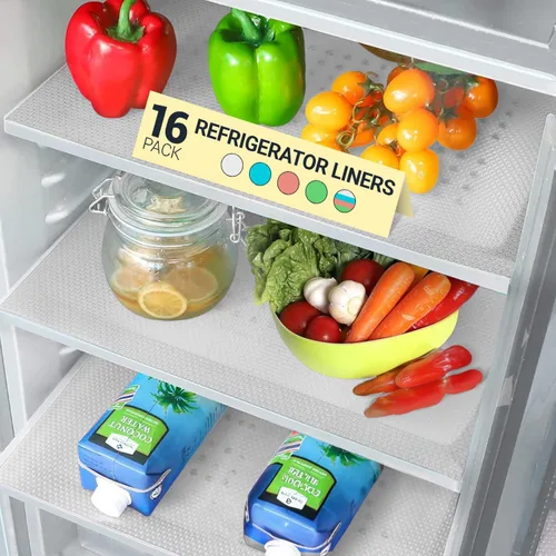 Miniatura 11 de Forros para Estantes de Refrigerador por Linda's Essentials - Forro de Refrigerador Fácil de Limpiar con Protección contra Derrames, Forros