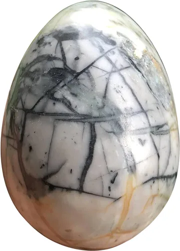 Miniatura 20 de Huevo de piedra pulida para el día de Pascua, palma/bolsillo/preocupación Enegry de cristal curativo, figura Fengshui, piedra lunar de 1.8 x 1.3