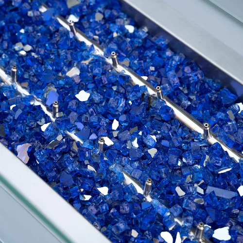 Miniatura 89 de Stanbroil - Vidrio de fuego de 10 libras – Cristal de fuego templado reflectante de 1/2 pulgada para chimenea de hoguera, azul Pacífico reflectante