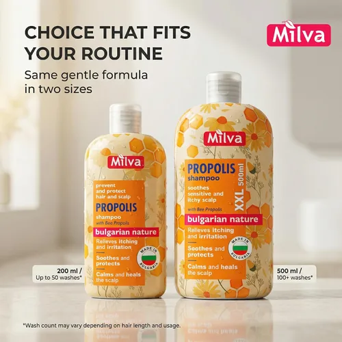 Miniatura 6 de Milva Itchy Scalp Shampoo with Propolis - 17 Fl Oz Natural Anti Dandruff Dry Scalp Treatment with Honey Bee Soothing Formula for Irritated, & Flaky
